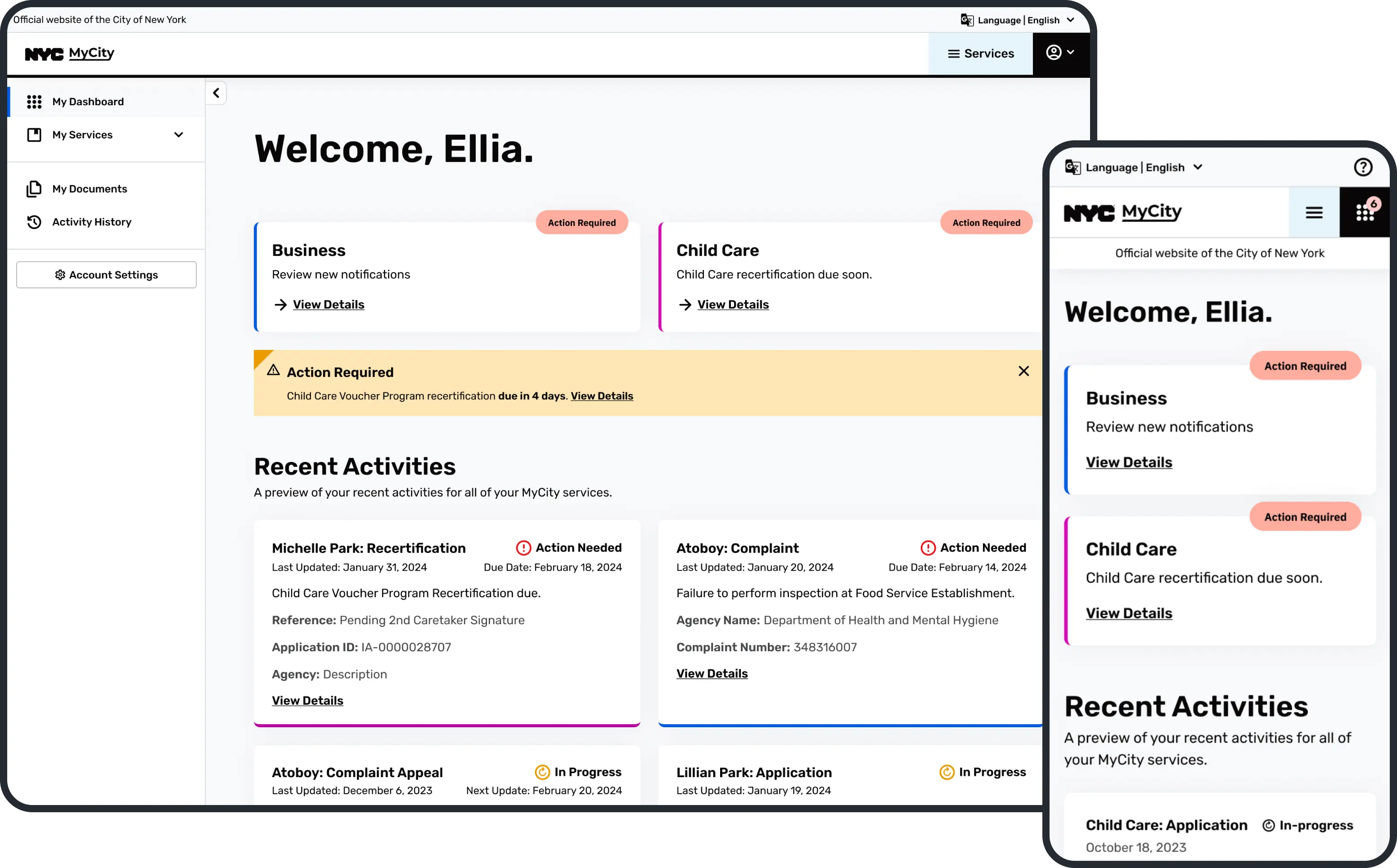 MyCity platform for New York City